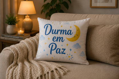 Almofada Premium "Durma em Paz" | A Luz de Deus