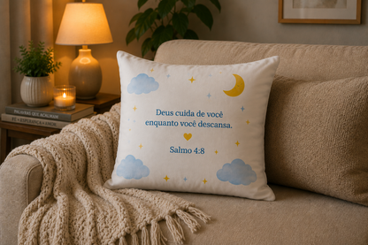 Almofada Premium "Durma em Paz" | A Luz de Deus