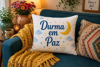 Almofada Premium "Durma em Paz" | A Luz de Deus