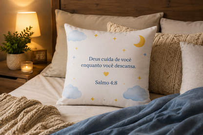 Almofada Premium "Durma em Paz" | A Luz de Deus