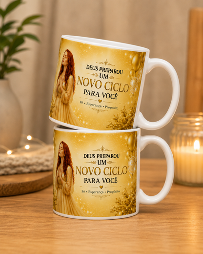 Caneca Premium "Novo Ciclo" | À Luz de Deus